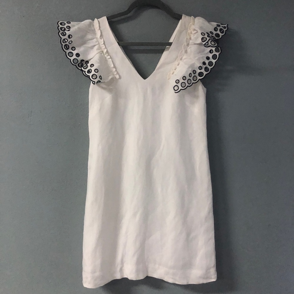 J. Crew Collection Eyelet Ruffle  Sheath Dress - Picture 4 of 9